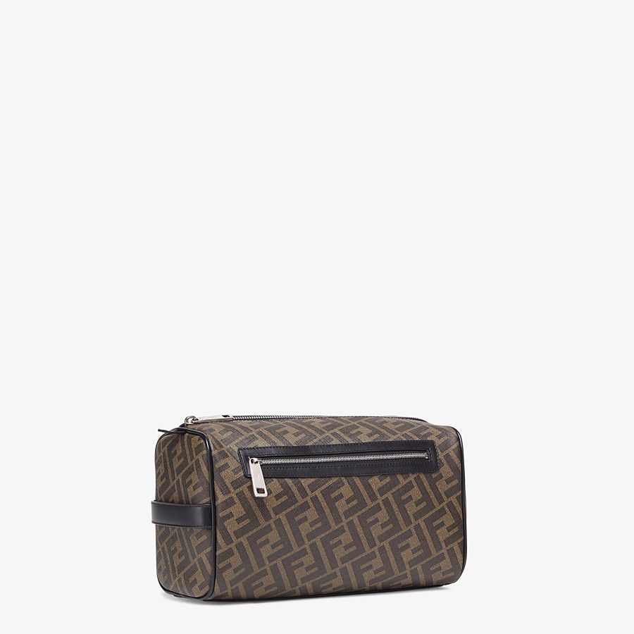 TRAVEL CASE Brown fabric toiletry case