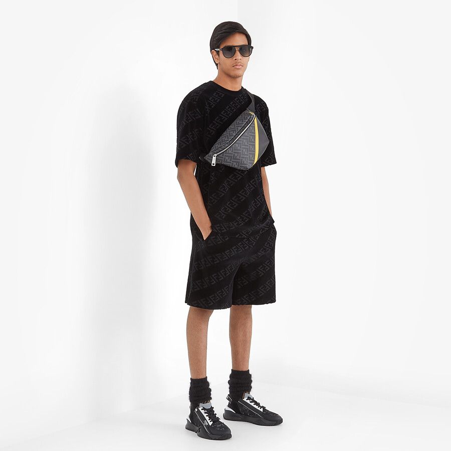 BELT BAG Gray fabric belt bag