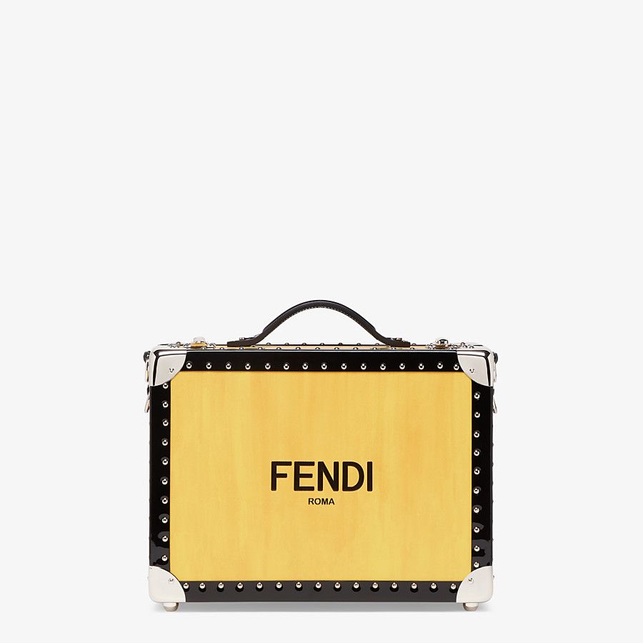 TRAVEL BAG SMALL Yellow leather suitcase