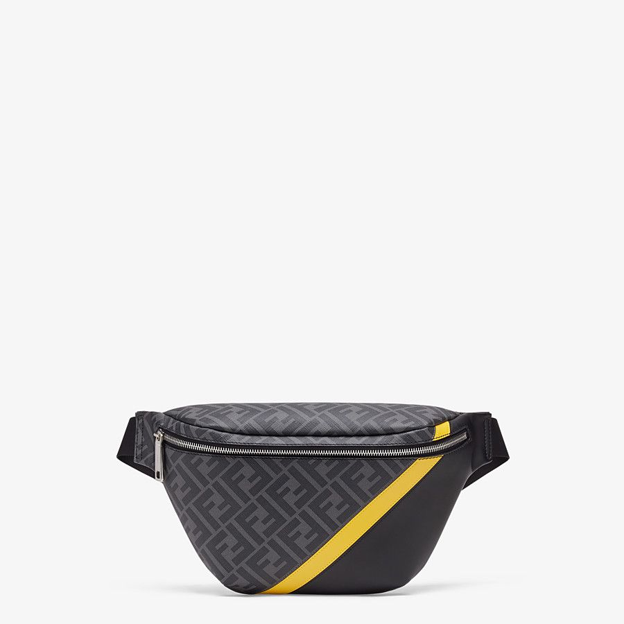 BELT BAG Gray fabric belt bag