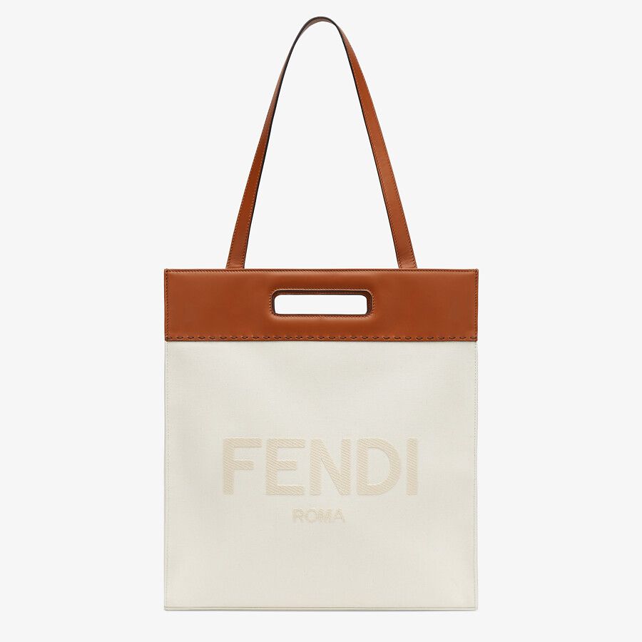 SHOPPING BAG Beige canvas shopper