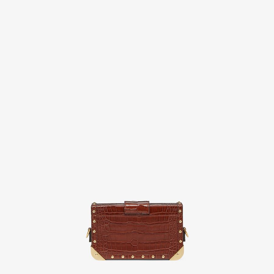 BAGUETTE TRUNK MINI Brown alligator bag
