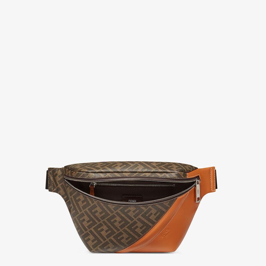 BELT BAG Brown fabric belt bag