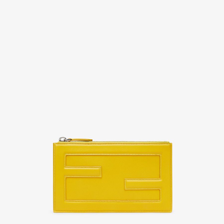 BAGUETTE POUCH SMALL Yellow leather bag