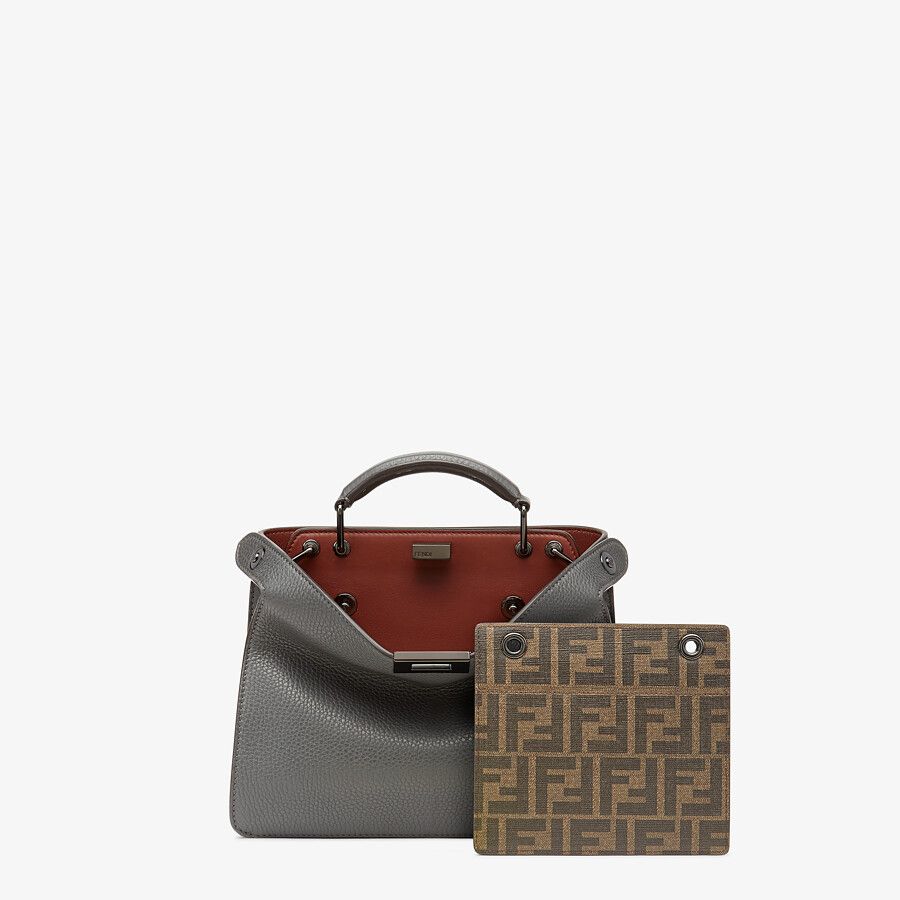 PEEKABOO ISEEU MINI Gray leather bag