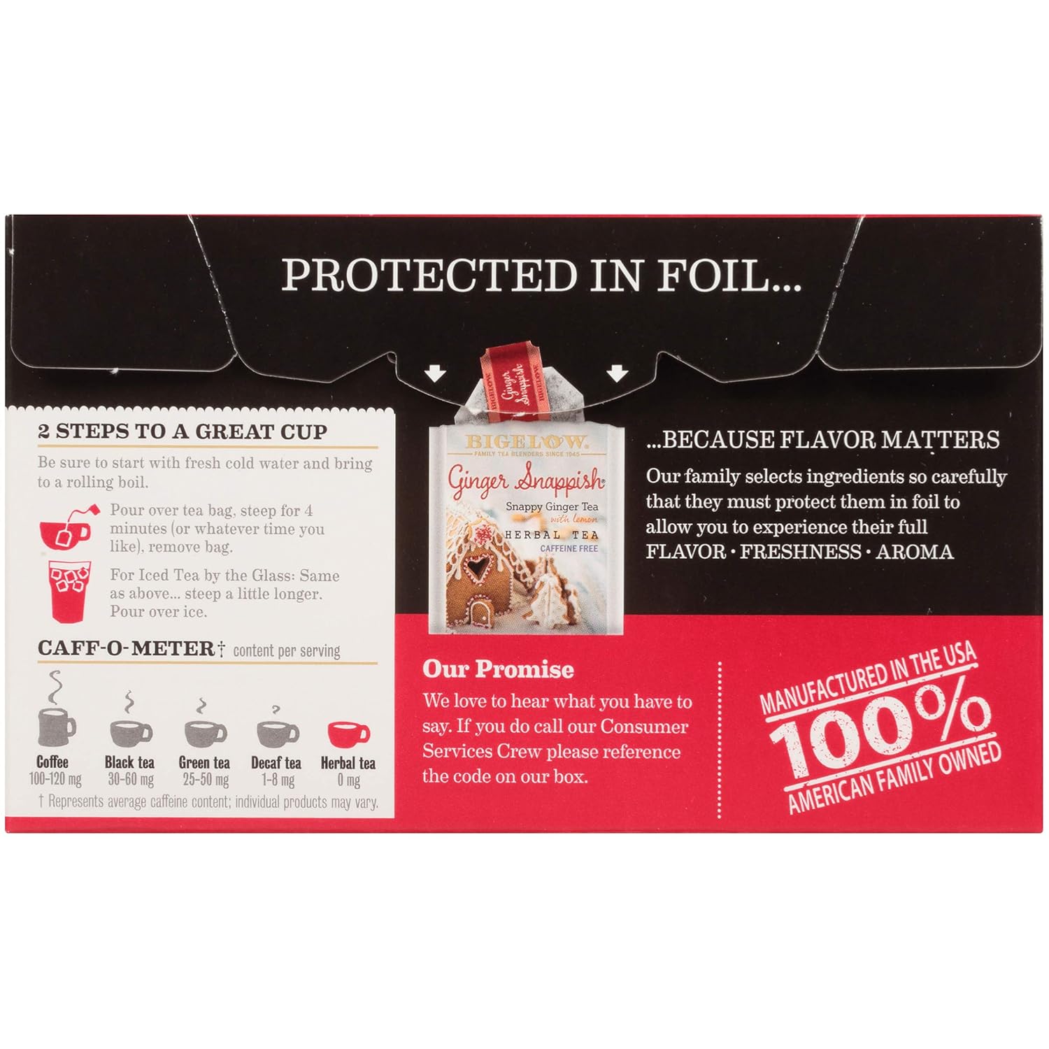 Bigelow Tea Lemon Ginger plus Probiotics Herbal Tea, Caffeine Free Tea with Lemon and Ginger, 18 Count Box (Pack of 6), 108 Total Tea Bags