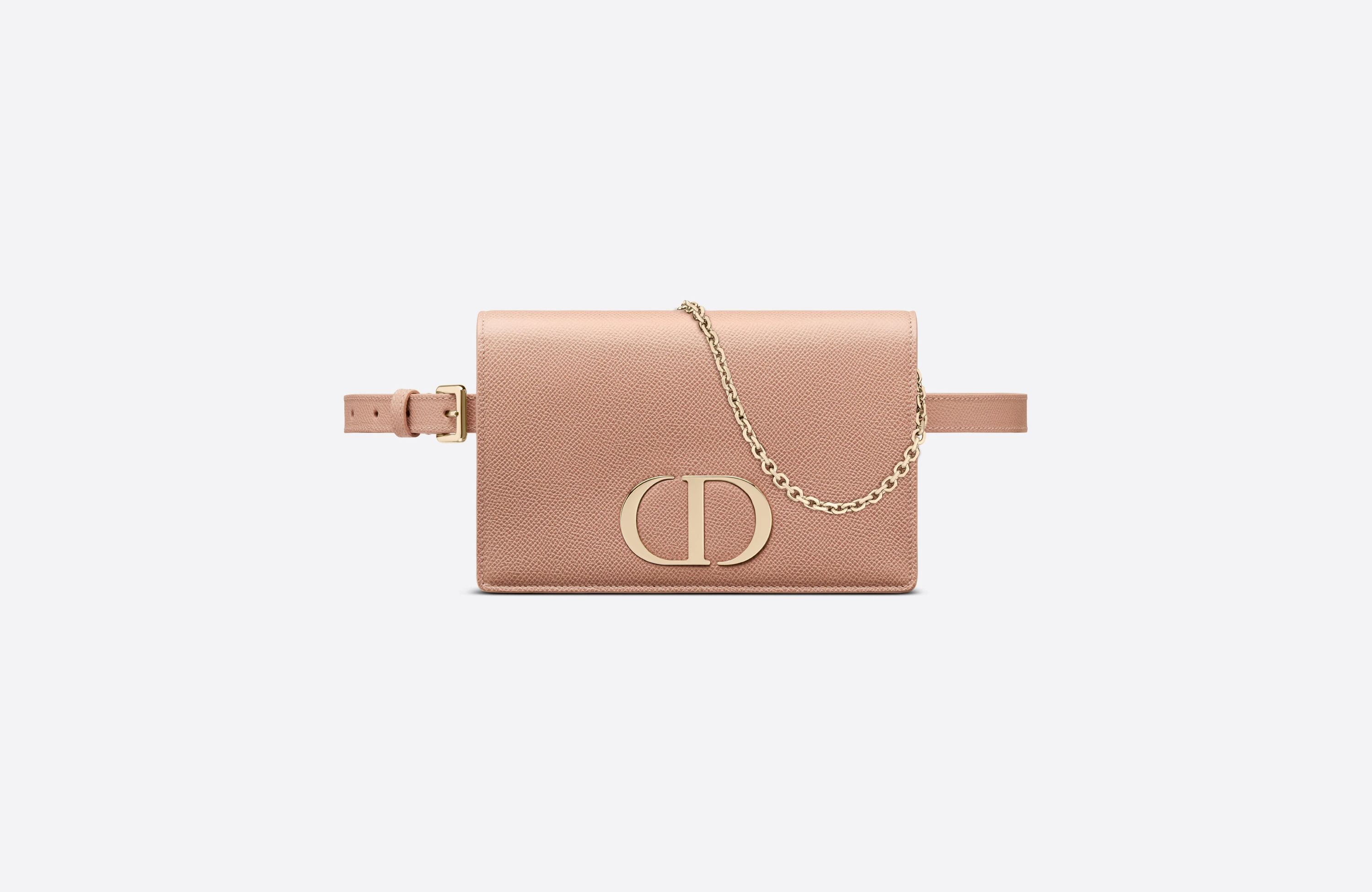 2-in-1 30 Montaigne Pouch Rose Des Vents Grained Calfskin