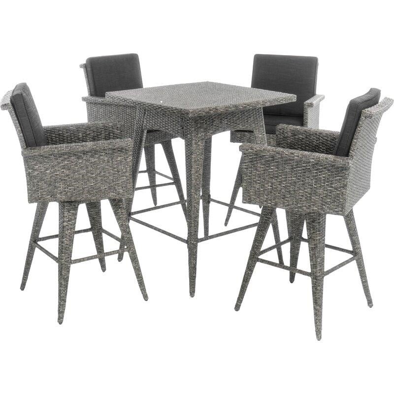 Billie-Anne Square 4 - Person 32.5'' Long Bar Height Dining Set with Cushions