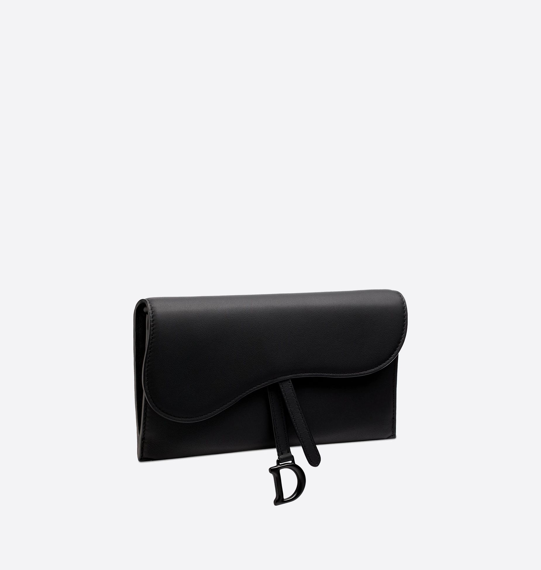 Saddle Wallet Black Ultramatte Calfskin