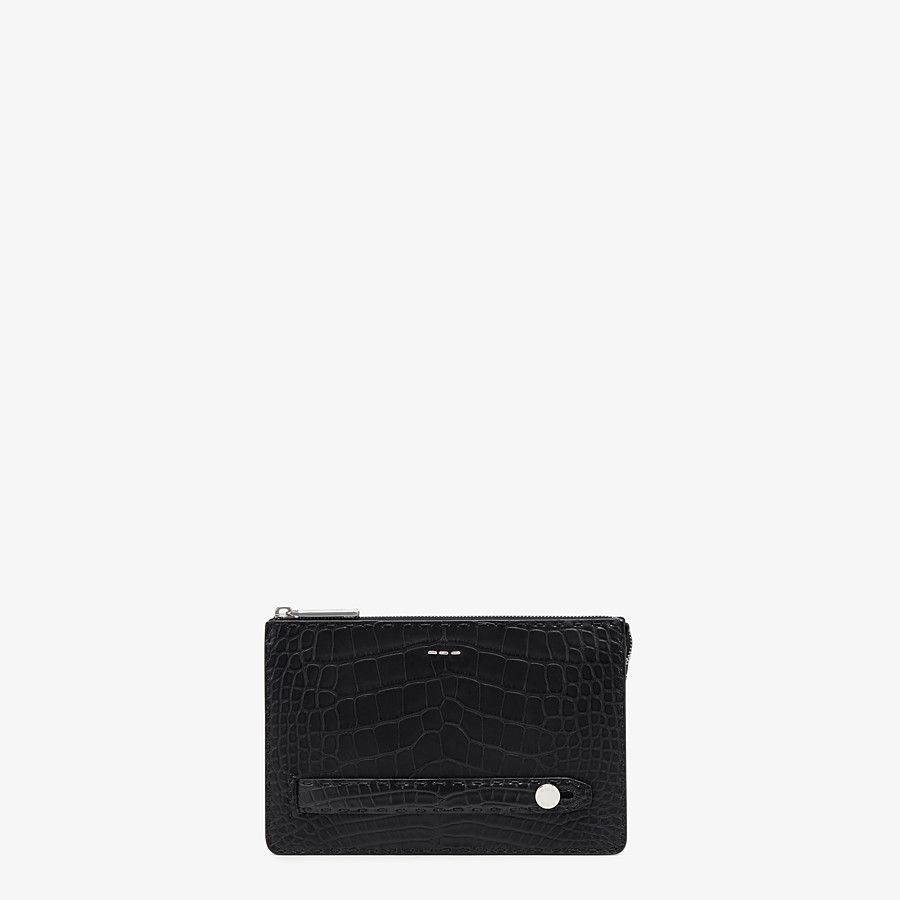 CLUTCH Black alligator clutch