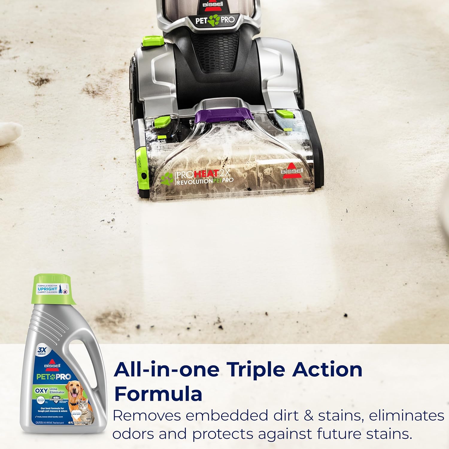 Bissell Professional Pet Urine Elimator with Oxy and Febreze Carpet Cleaner Shampoo 48 Ounce