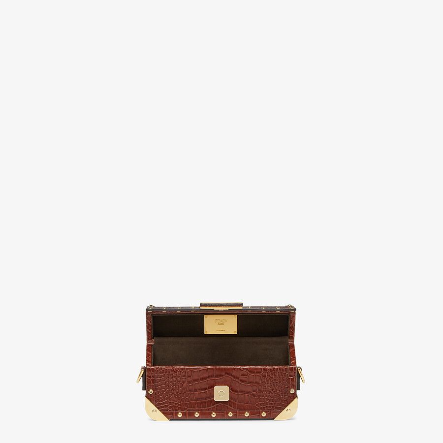 BAGUETTE TRUNK MINI Brown alligator bag