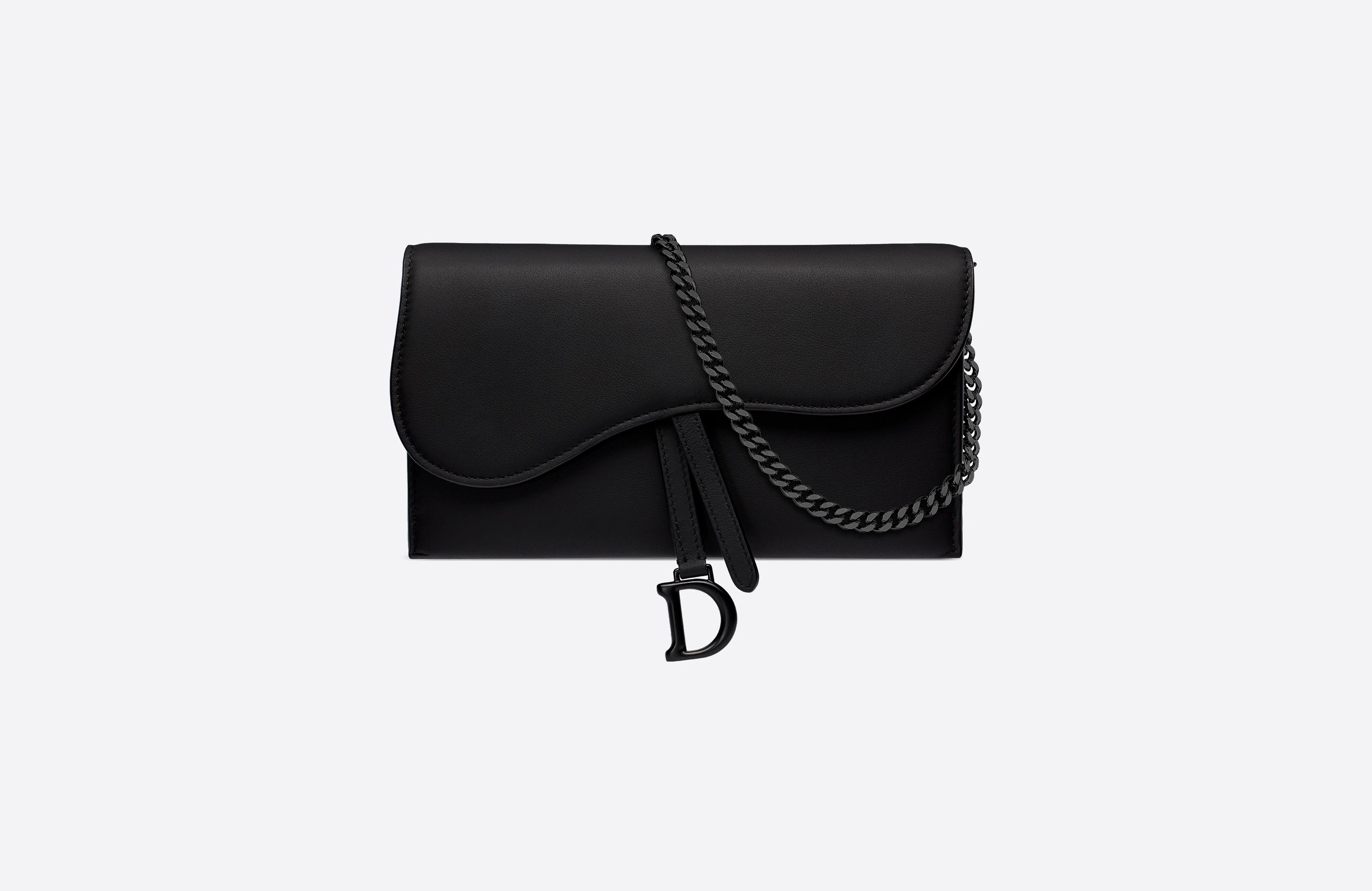Saddle Wallet Black Ultramatte Calfskin