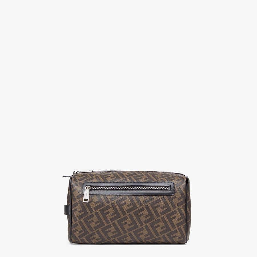 TRAVEL CASE Brown fabric toiletry case