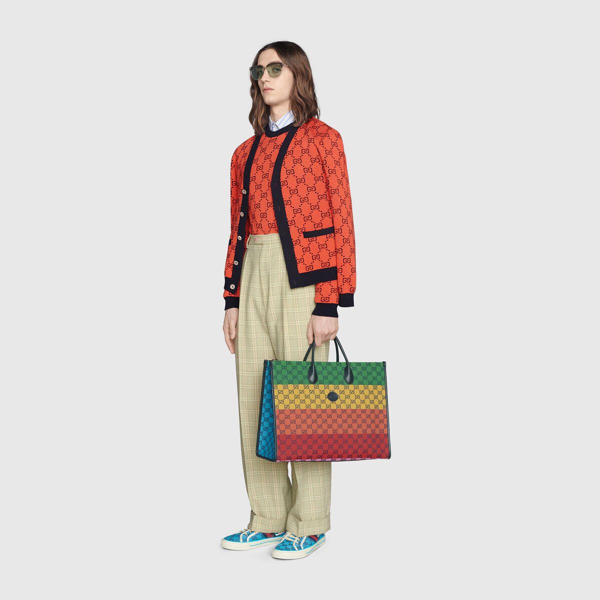 GG Multicolour large tote bag