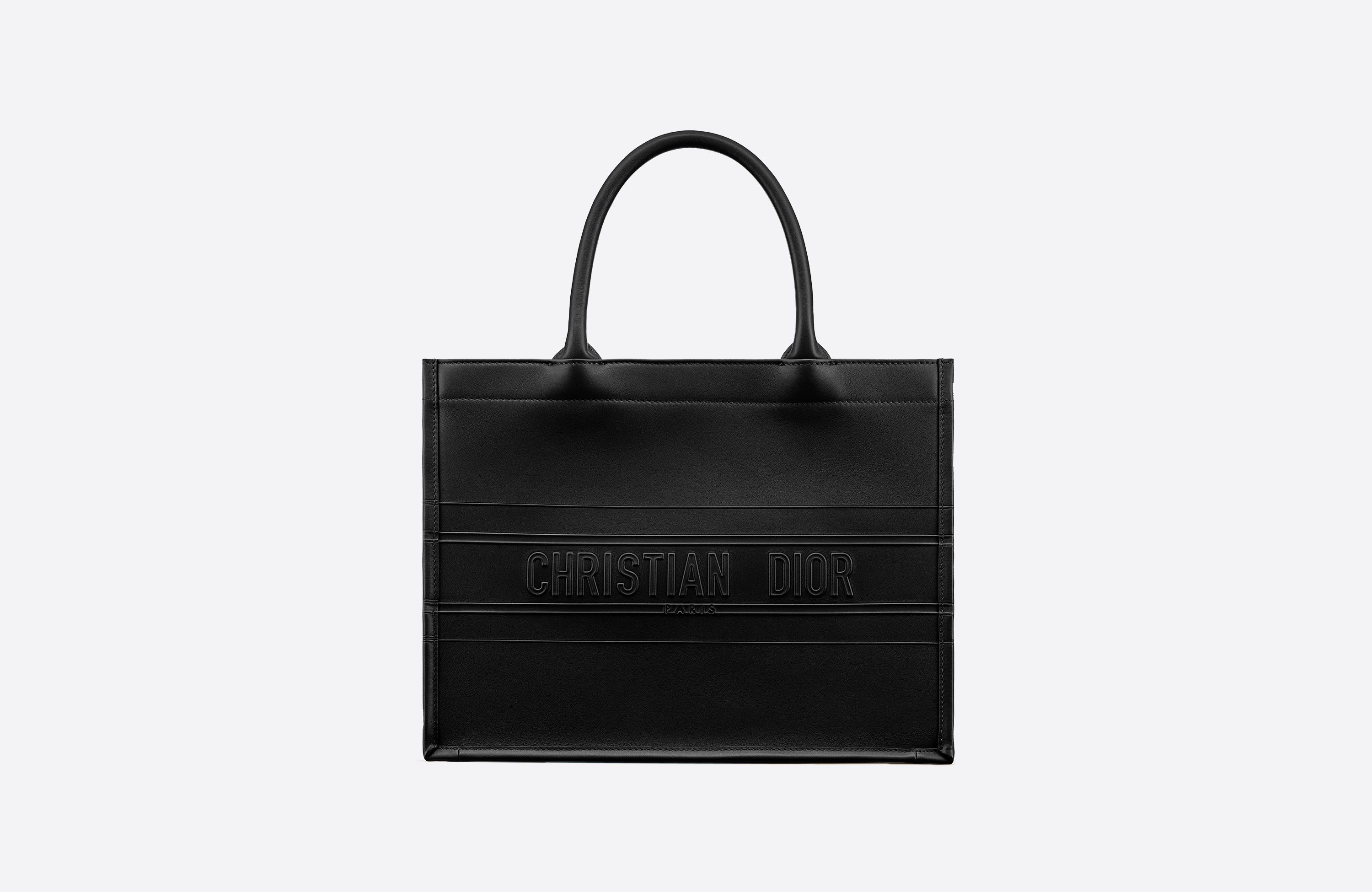 Small Dior Book Tote Black Calfskin
