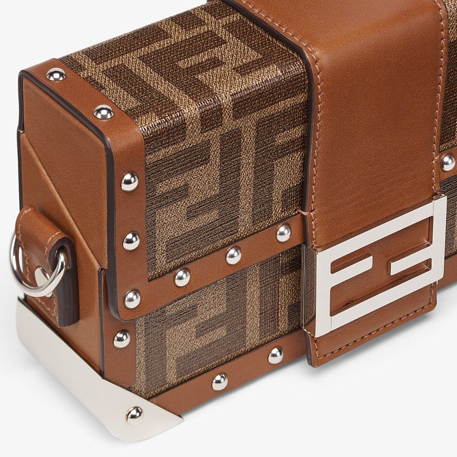 BAGUETTE TRUNK MINI Brown fabric bag