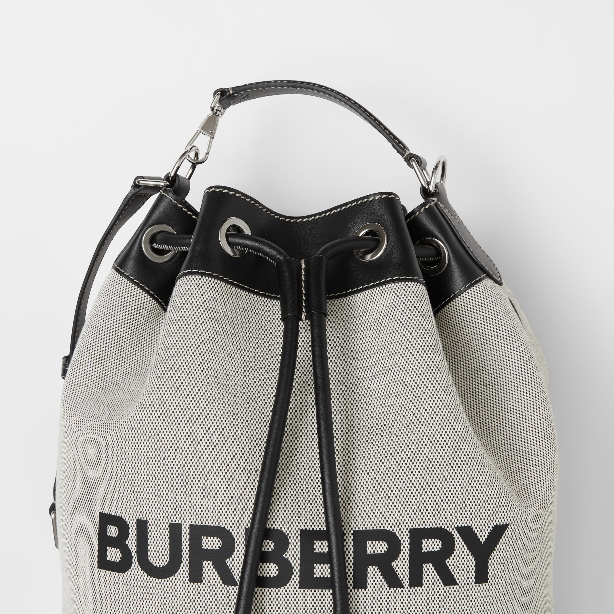 Horseferry Print Cotton Canvas Drawcord Tote
