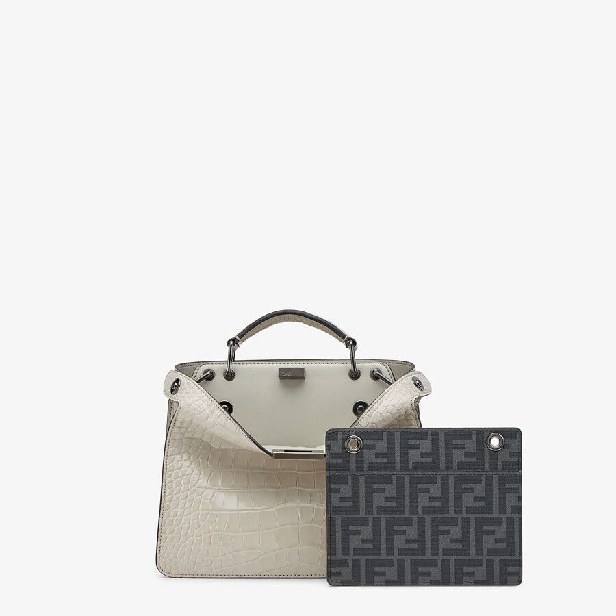 PEEKABOO ISEEU MINI Gray alligator bag