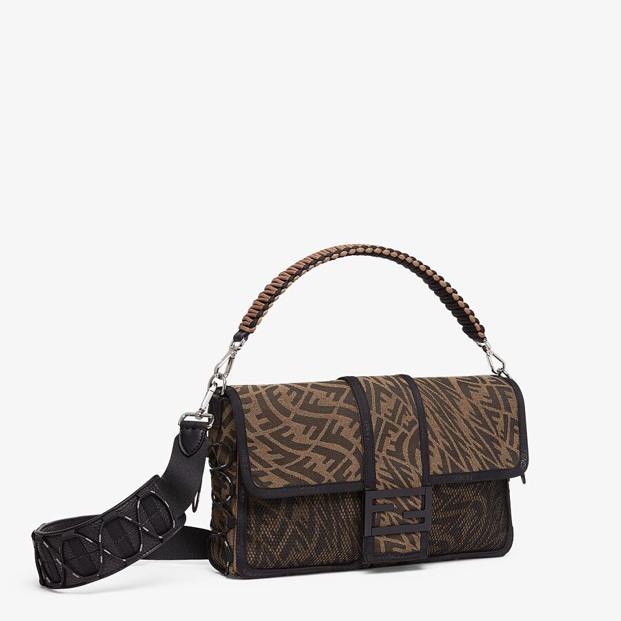 BAGUETTE LARGE Brown FF Vertigo fabric bag