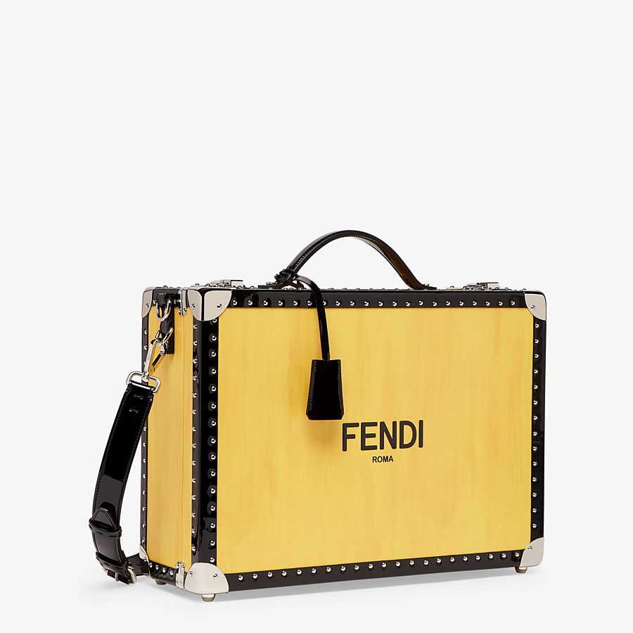 TRAVEL BAG Yellow leather suitcase