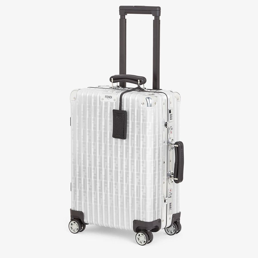 CABIN SIZE TROLLEY Aluminum trolley case with leather details