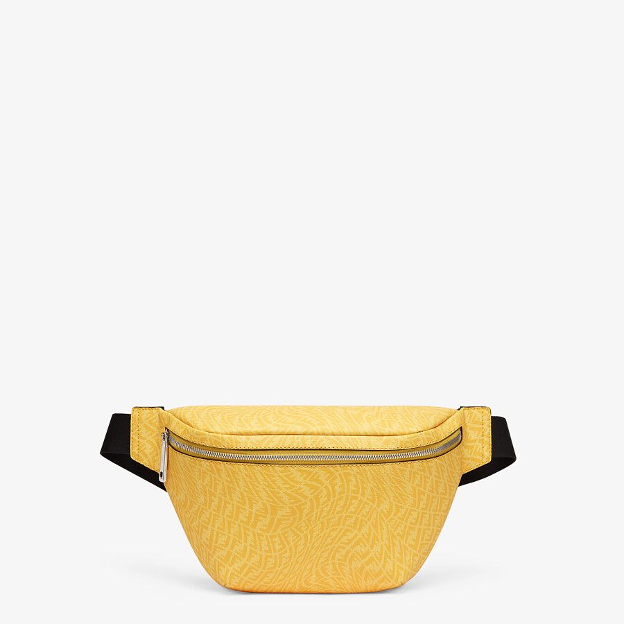 BELT BAG Yellow fabric belt bag