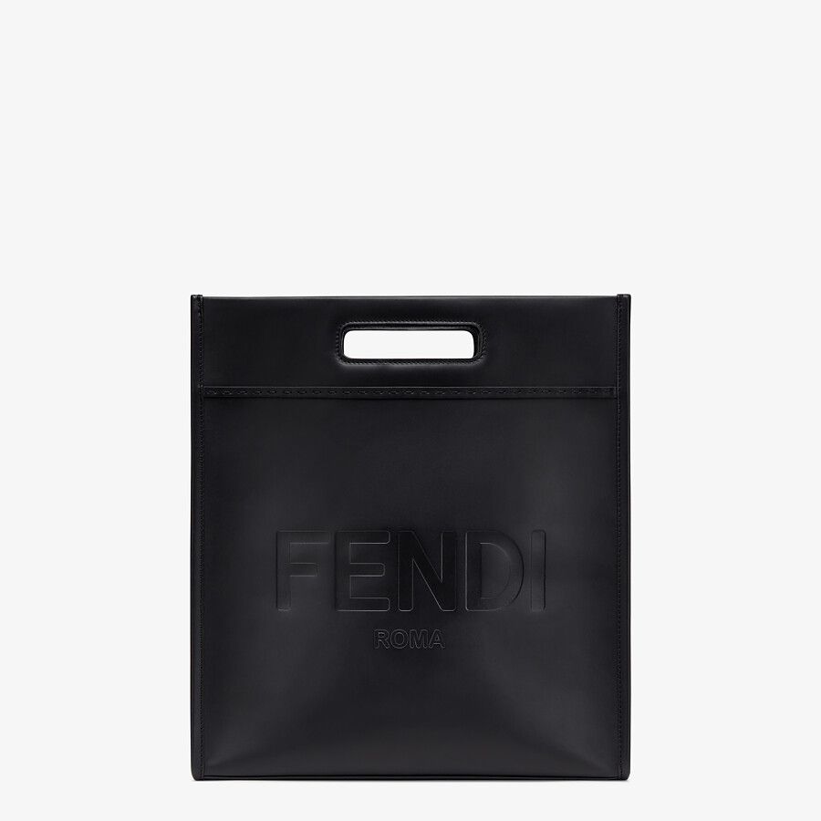SHOPPING BAG Black leather shopper