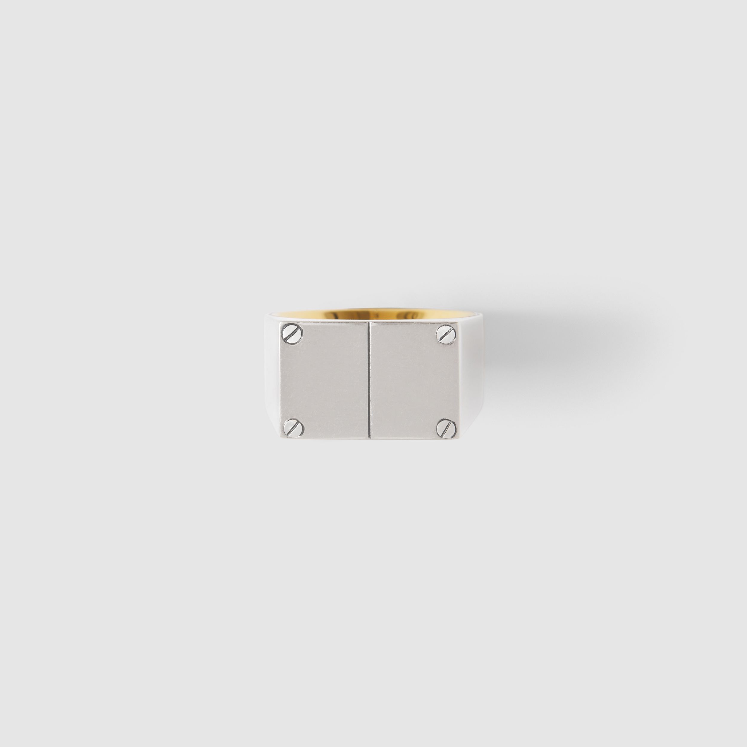 Palladium-plated Signet Ring