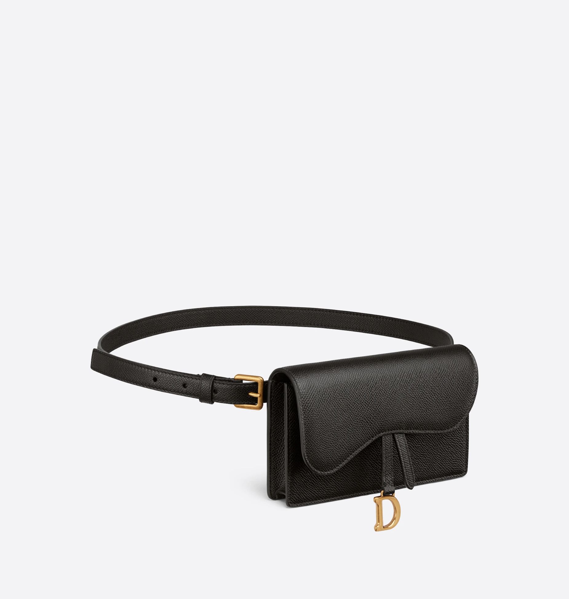 Saddle Belt Pouch Black Grained Calfskin