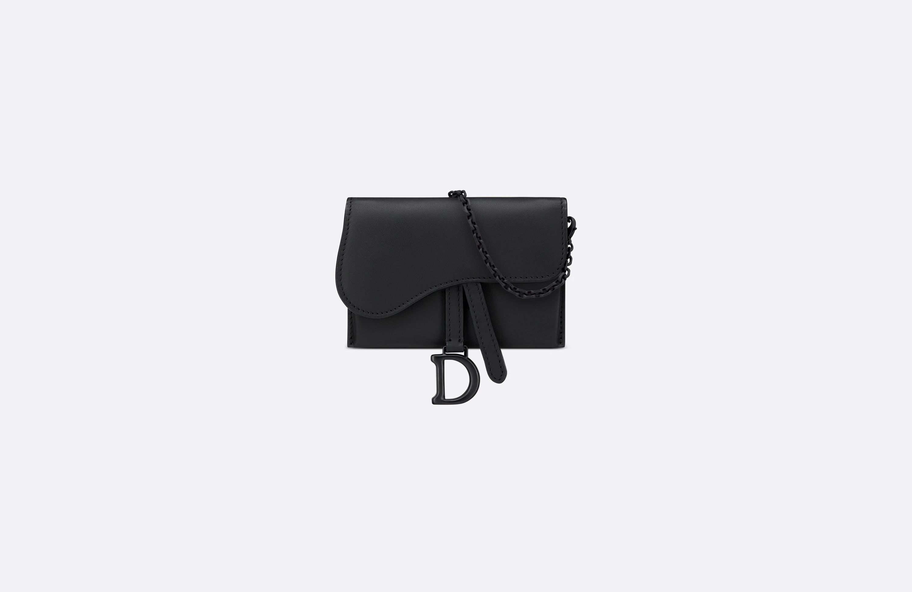 Saddle Nano Pouch Black Ultramatte Calfskin