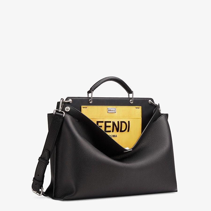 PEEKABOO ESSENTIAL Black leather bag