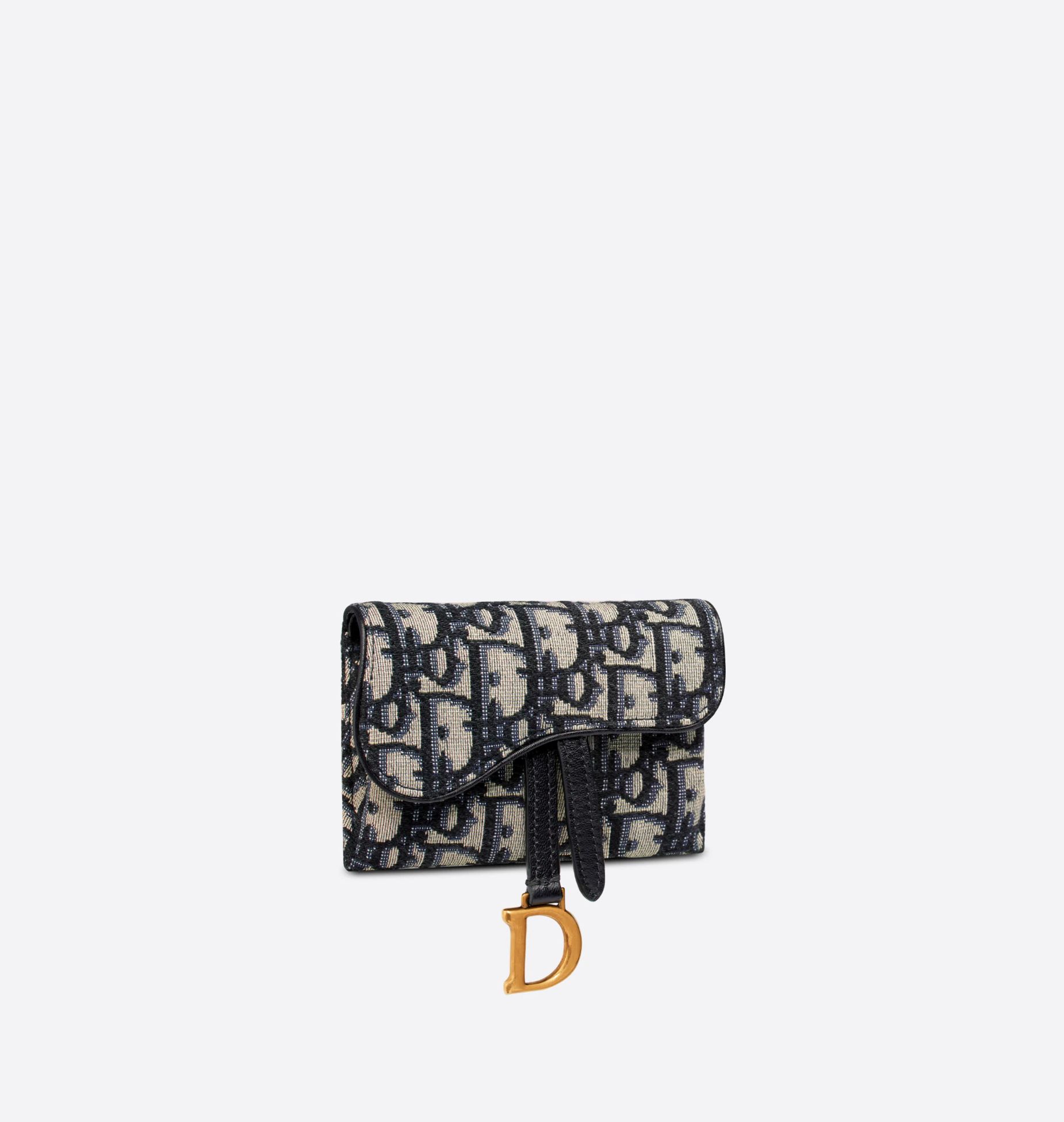 Saddle Nano Pouch Blue Dior Oblique Jacquard