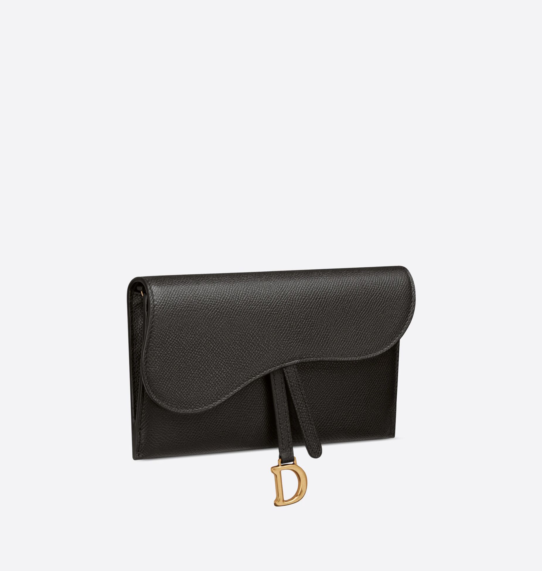 Saddle Wallet Black Grained Calfskin