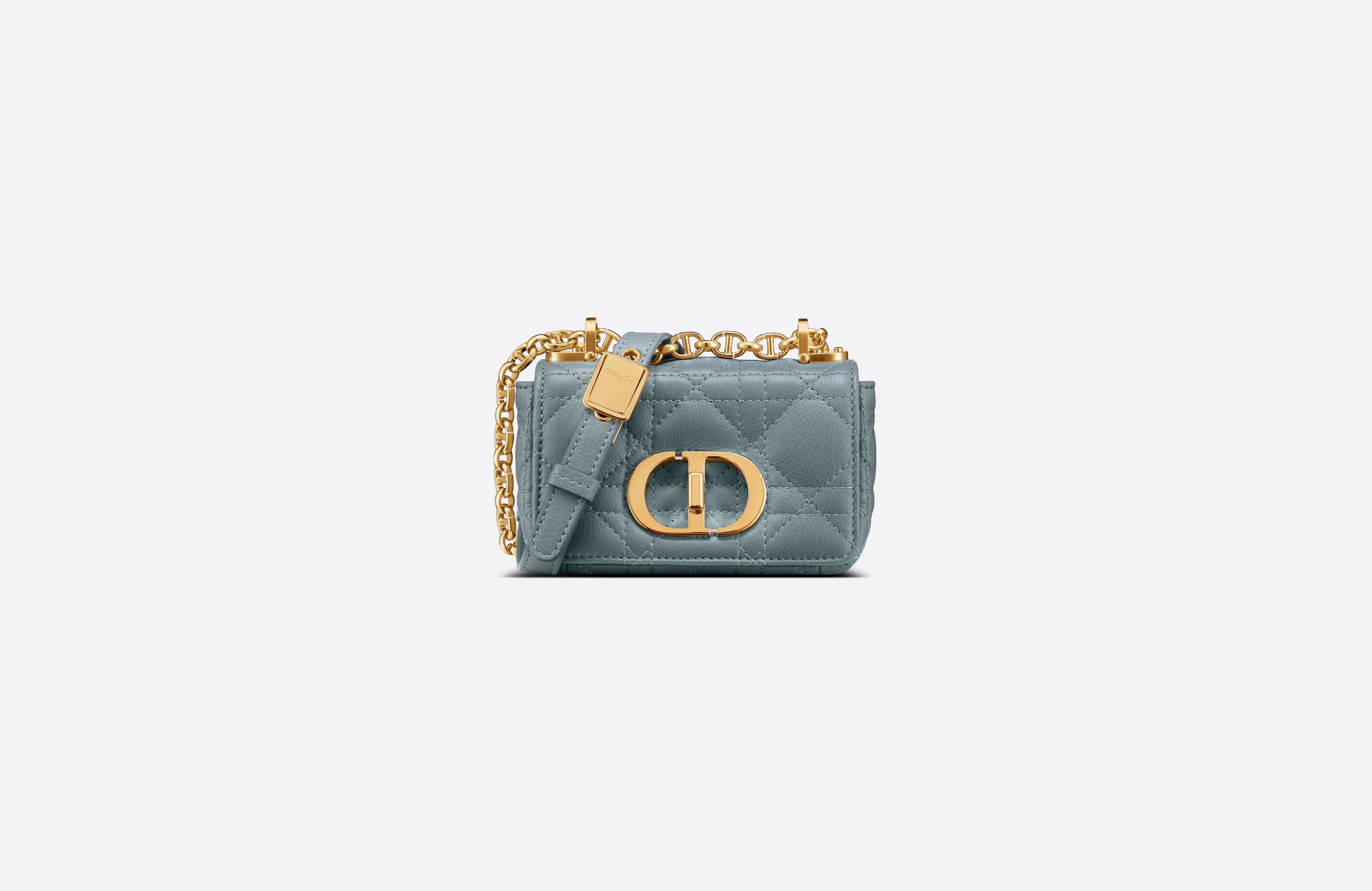 Micro Dior Caro Bag Cloud Blue Supple Cannage Calfskin