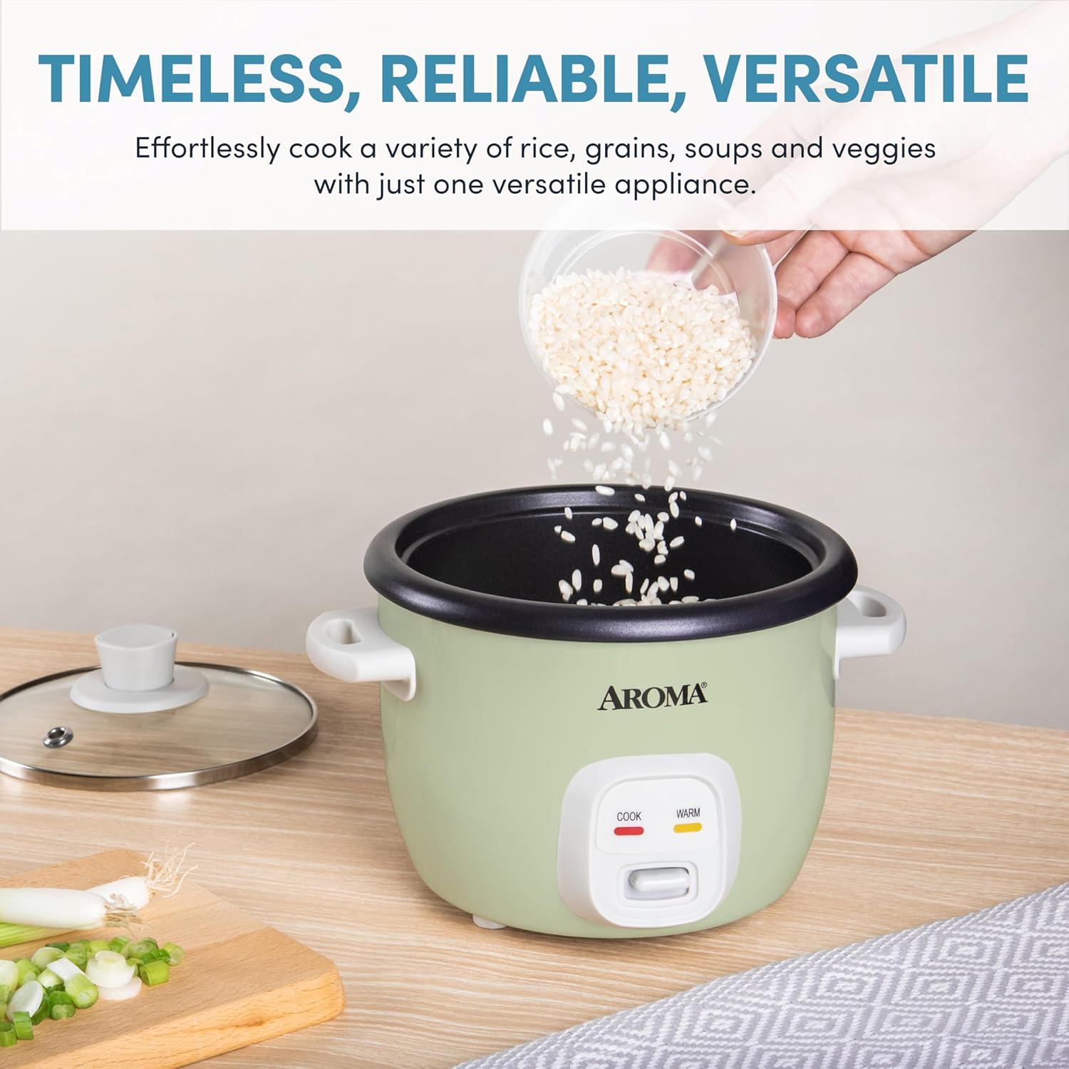 Aroma Housewares 4-Cups (Cooked) / 1Qt. Rice & Grain Cooker (ARC-302NG), White