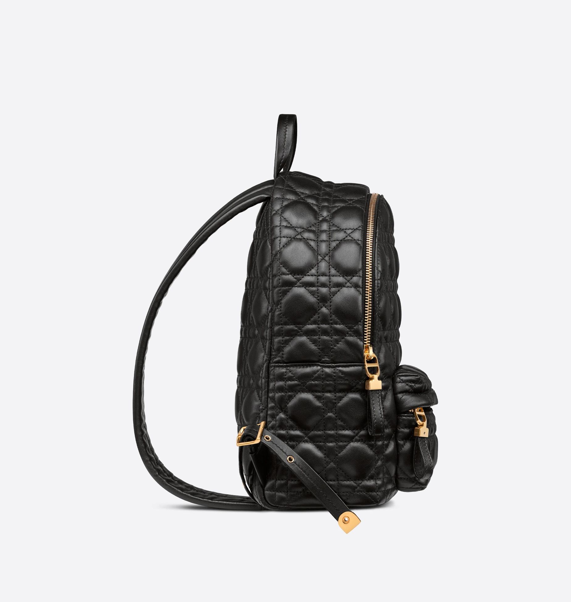 Small Dior Backpack Black Cannage Lambskin