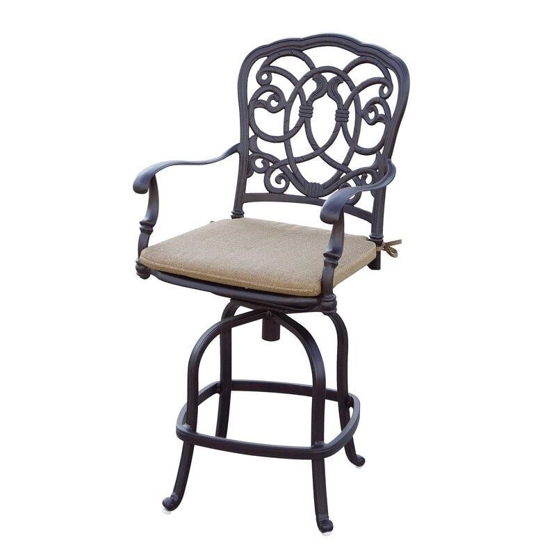 Baucom Round 6 - Person 60'' Long Bar Height Dining Set with Cushions