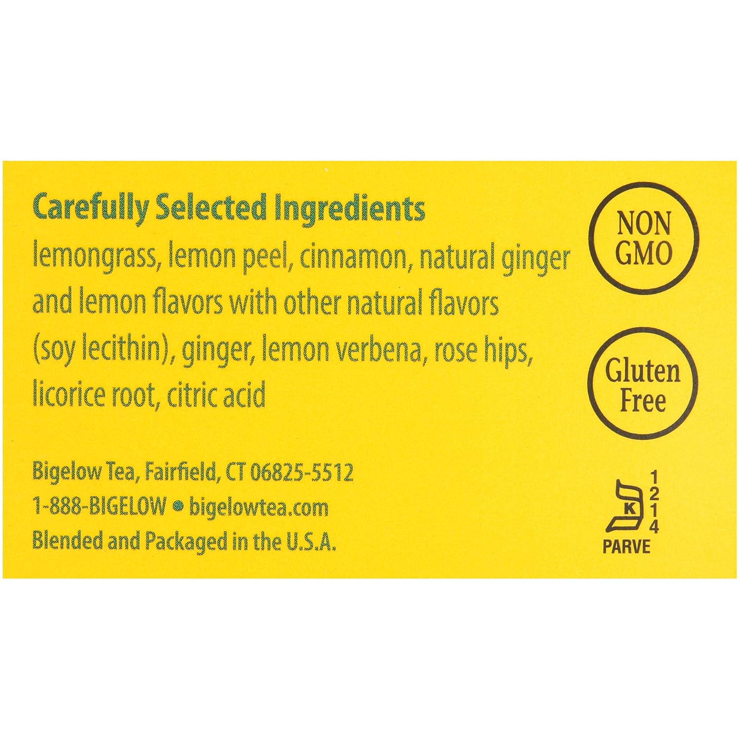 Bigelow Tea Lemon Ginger plus Probiotics Herbal Tea, Caffeine Free Tea with Lemon and Ginger, 18 Count Box (Pack of 6), 108 Total Tea Bags