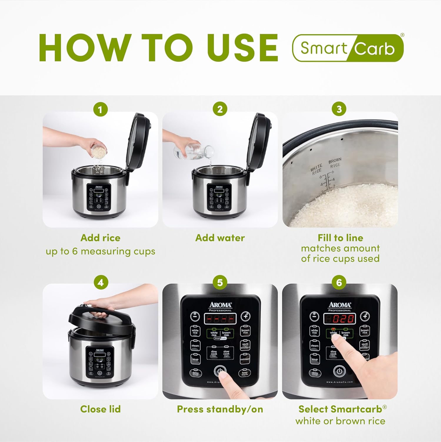 Aroma Housewares 20 Cup Cooked (10 cup uncooked) Digital Rice Cooker, Slow Cooker, Food Steamer, SS Exterior (ARC-150SB),Black