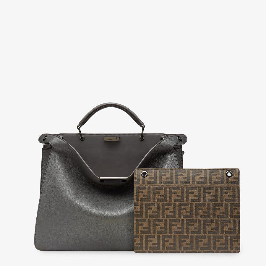 PEEKABOO ISEEU MEDIUM Gray leather bag