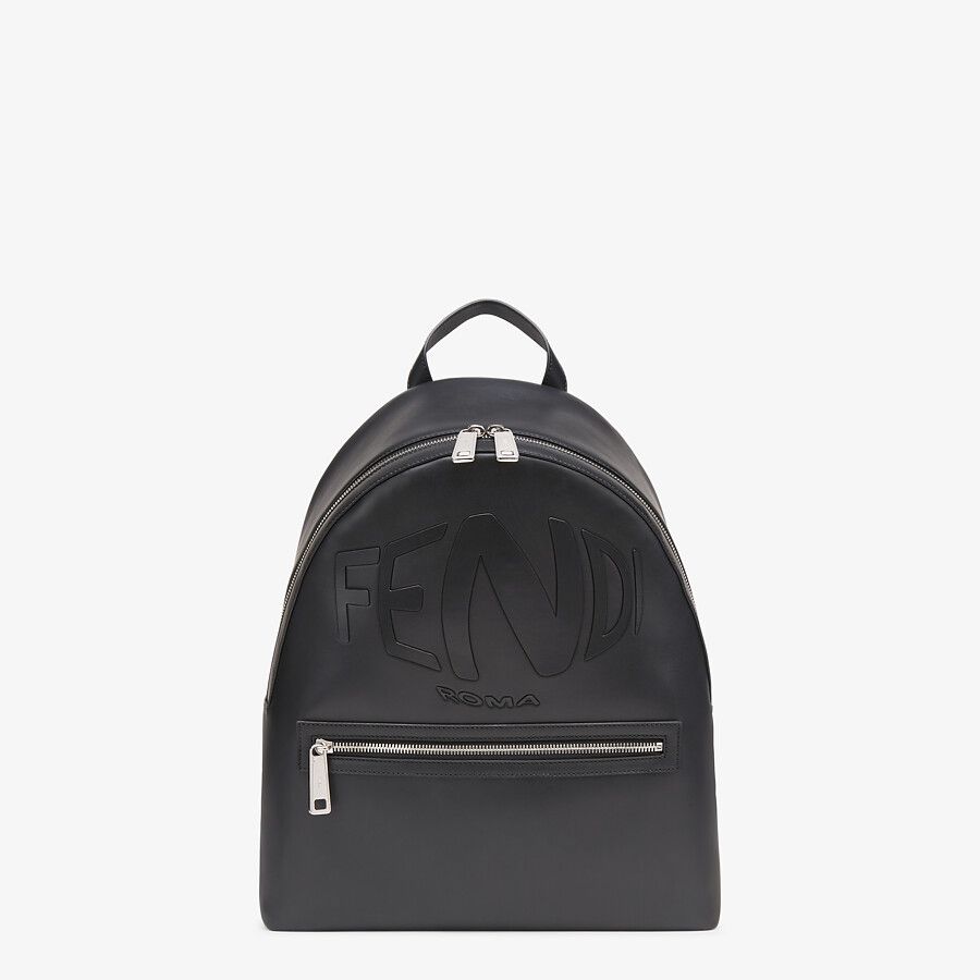 BACKPACK Black leather backpack