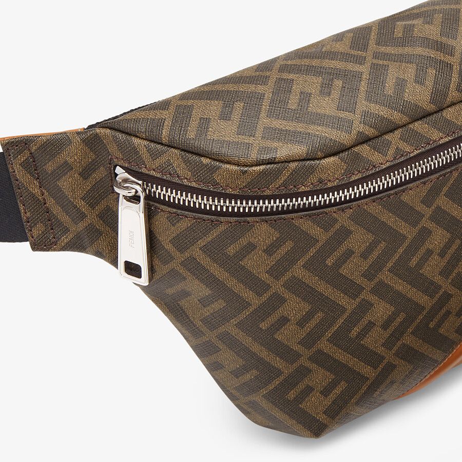 BELT BAG Brown fabric belt bag