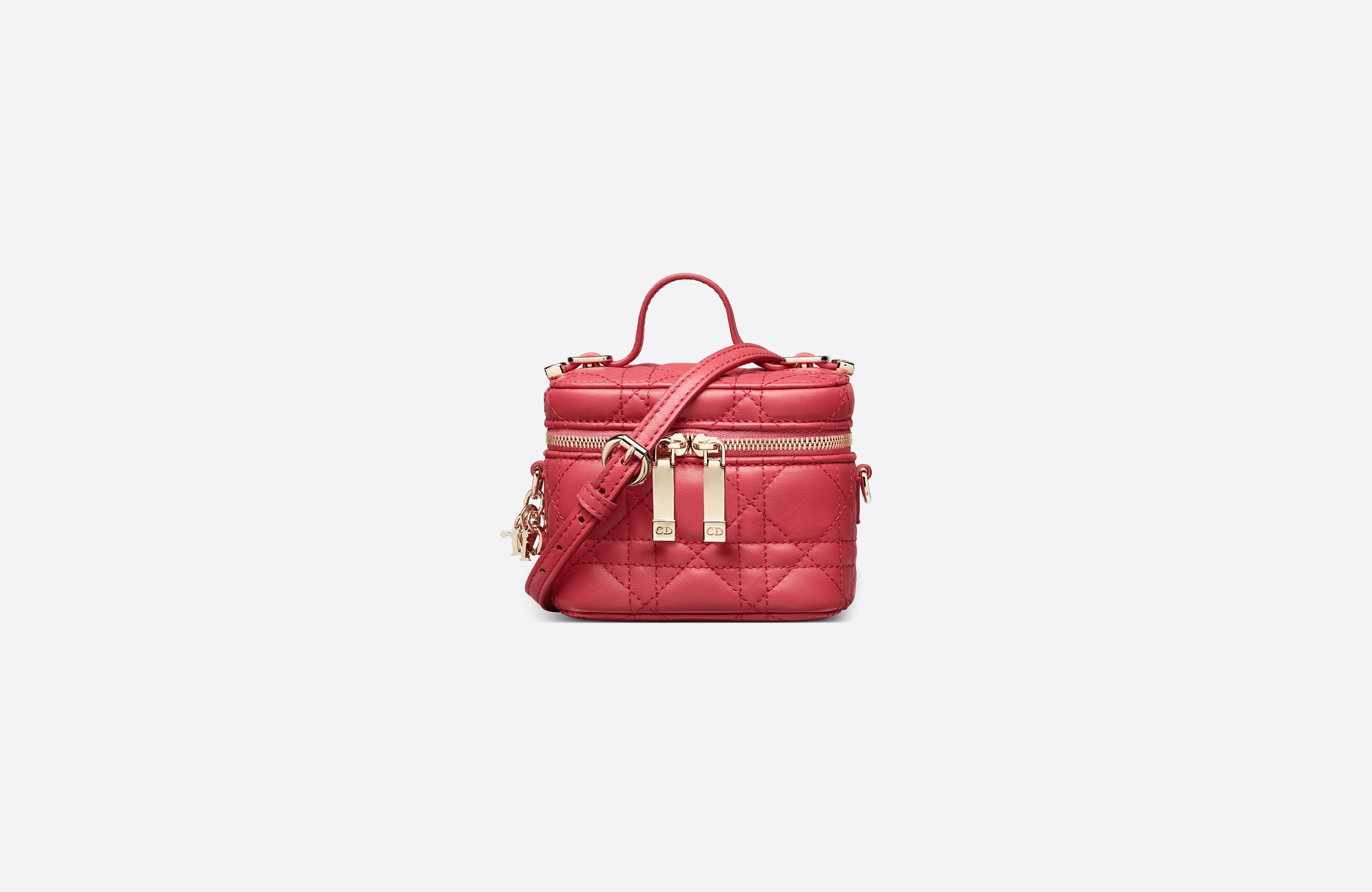 Micro Lady Dior Vanity Case Strawberry Pink Cannage Lambskin