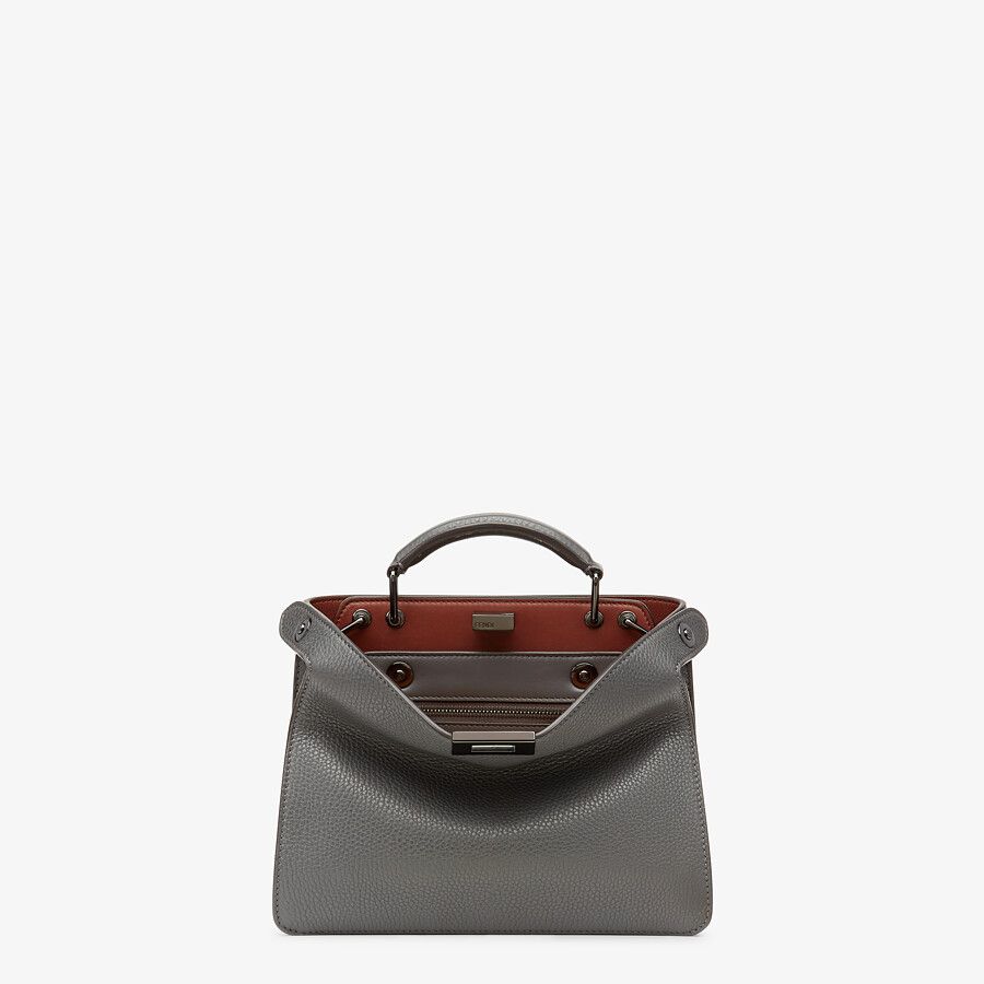 PEEKABOO ISEEU MINI Gray leather bag