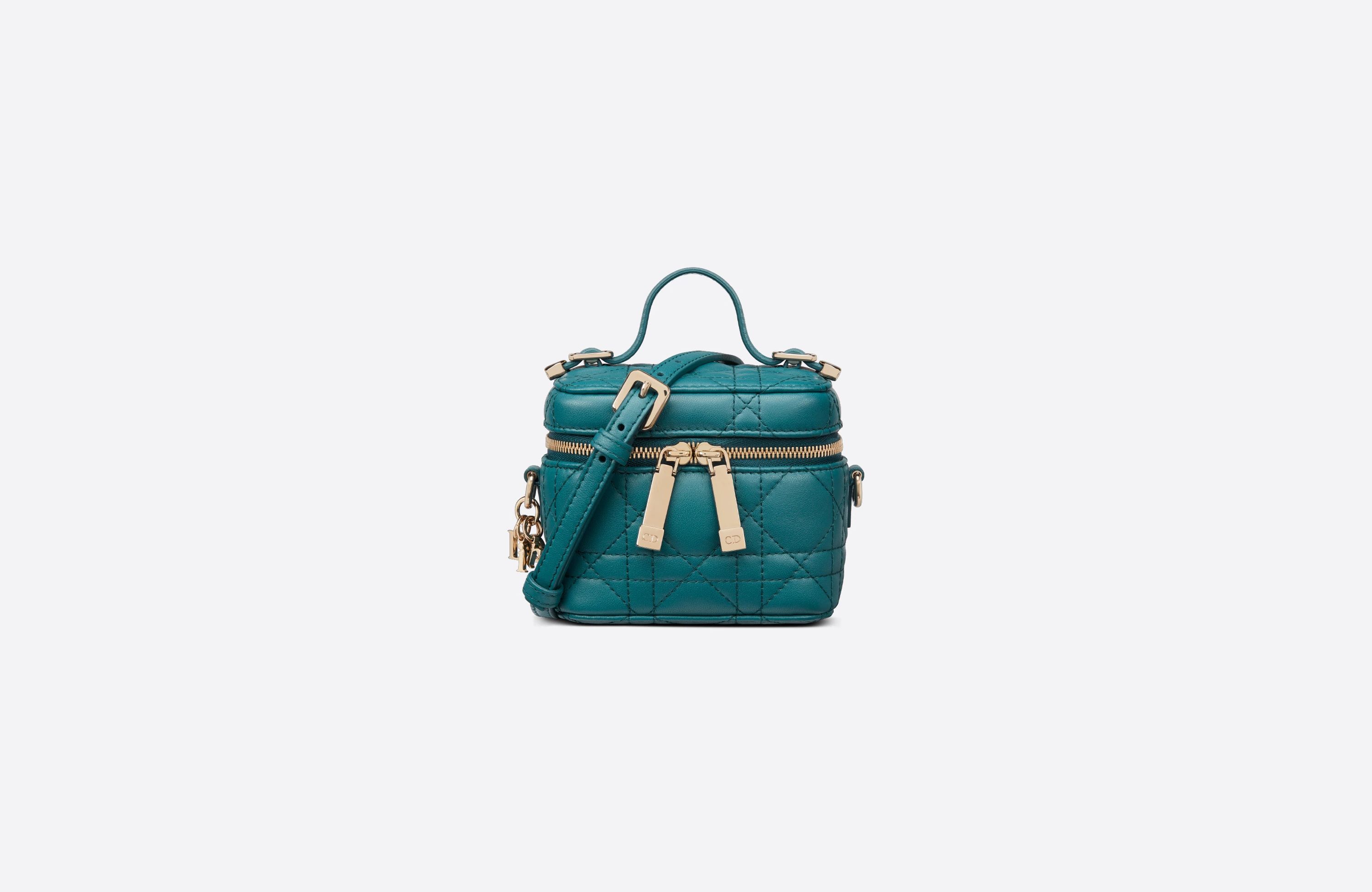 Micro Lady Dior Vanity Case Deep Ocean Blue Cannage Lambskin