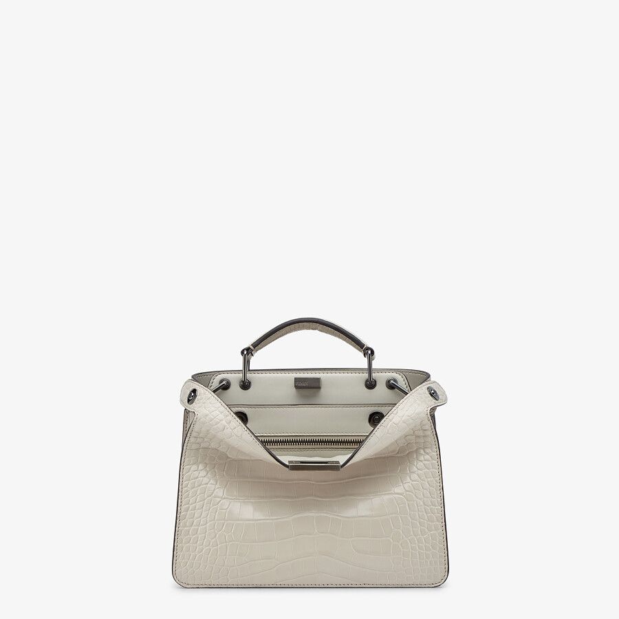 PEEKABOO ISEEU MINI Gray alligator bag