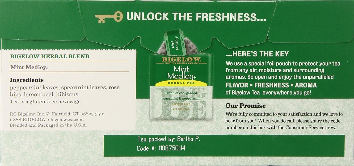 Bigelow Tea Lemon Ginger plus Probiotics Herbal Tea, Caffeine Free Tea with Lemon and Ginger, 18 Count Box (Pack of 6), 108 Total Tea Bags