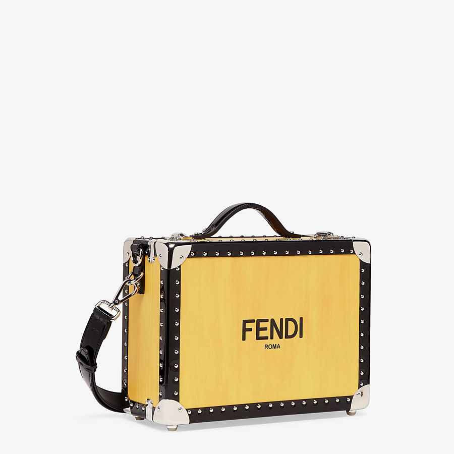 TRAVEL BAG SMALL Yellow leather suitcase