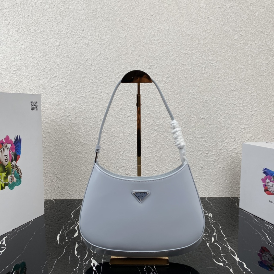 Prada 1BC499 Cleo Brushed Leather Shoulder Bags Size 27*22*6cm